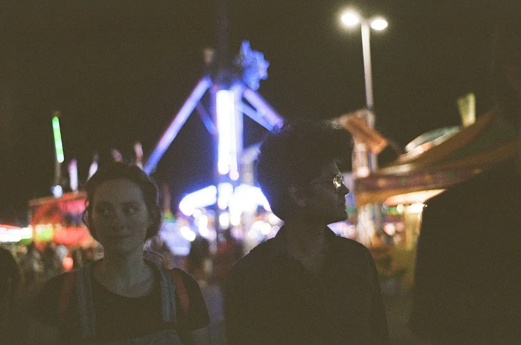 A man and a woman walking together